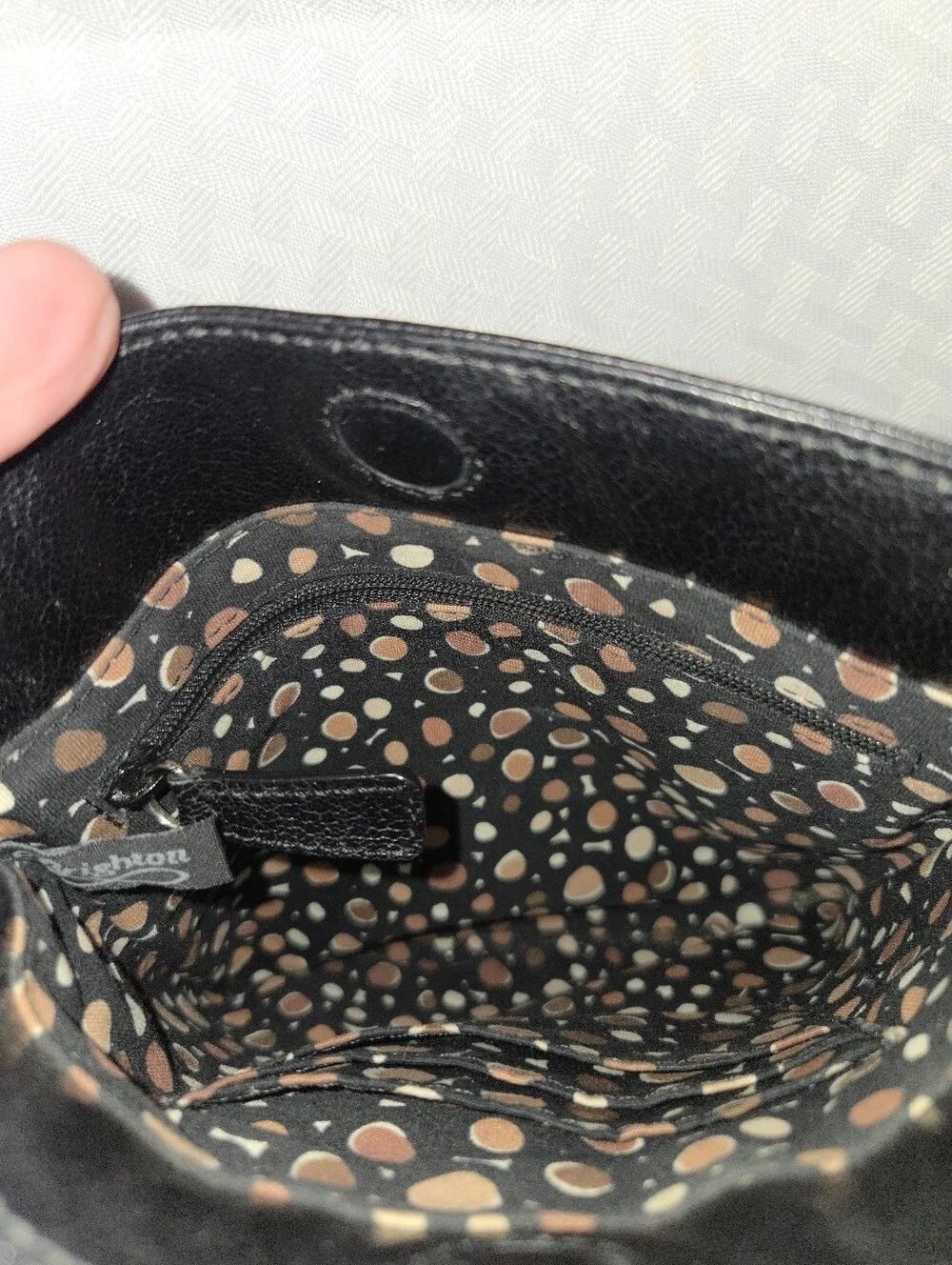 BRIGHTON Black Crossbody Bag Pebbled Leather Studded Ajustable Strap Purse